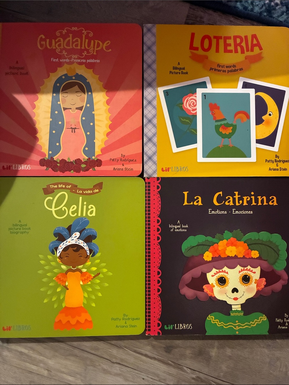 Set of 4 Bilingual Picture Books - Guadalupe, Loteria, Celia, La Catrina